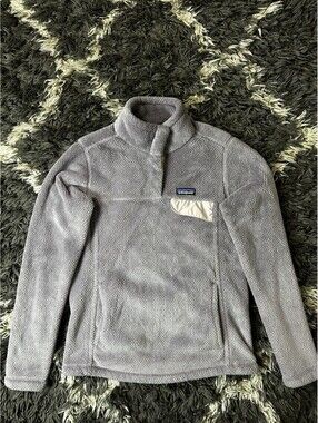 Patagonia Fleece Synchilla Snap-T Pullover Sweater Purple Women Size M